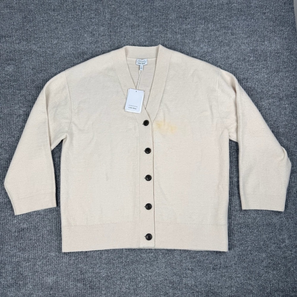 & Other Stories Cardigan Womens L Cream Alpaca Wool Blend Sweater Scandi NEW
